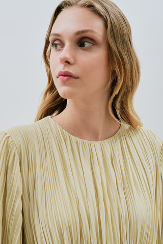 Mila Pleated Tiered Dress Sage Green