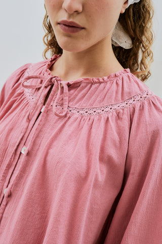 Embroidered Crop Blouse Pink