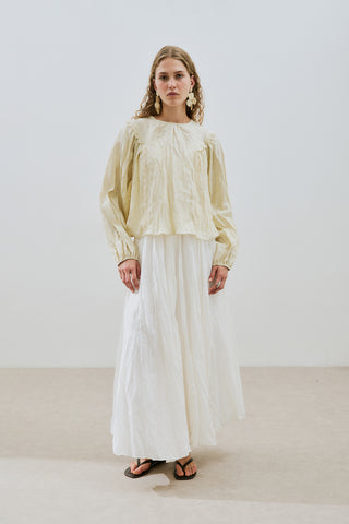 Crushed Linen Blouse Yellow