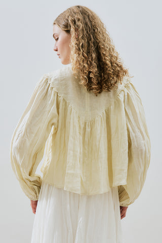Crushed Linen Blouse Yellow