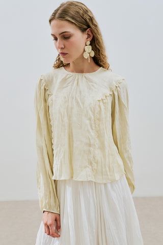Crushed Linen Blouse Yellow
