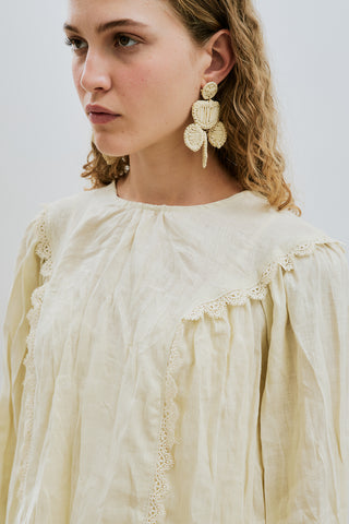 Crushed Linen Blouse Yellow