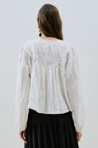Crushed Linen Blouse Ecru
