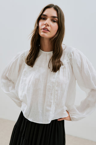 Crushed Linen Blouse Ecru