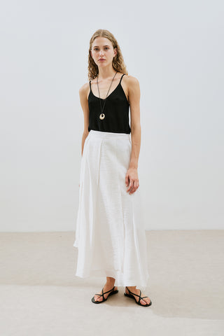 Tiered Ruffle Maxi Skirt Ecru