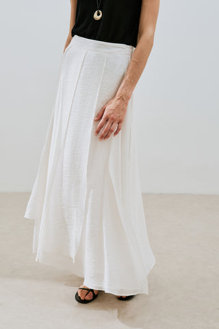 Tiered Ruffle Maxi Skirt Ecru