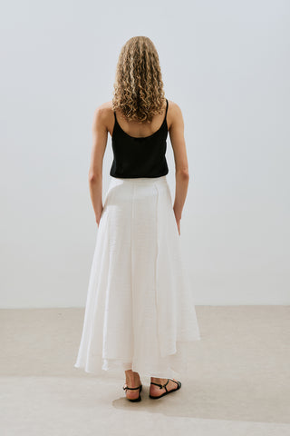 Tiered Ruffle Maxi Skirt Ecru