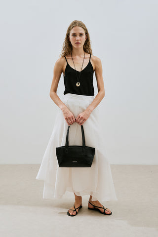 Tiered Ruffle Maxi Skirt Ecru