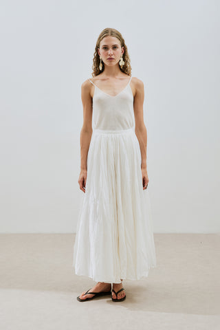 Pleated Maxi Skirt Ecru