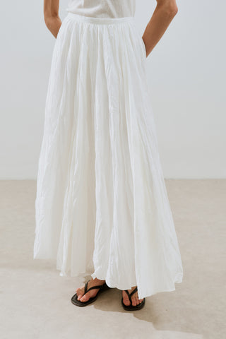 Pleated Maxi Skirt Ecru