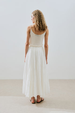 Pleated Maxi Skirt Ecru
