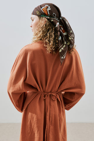 Patterned Cotton Scarf Liberty Brown