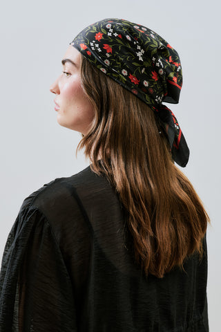 Patterned Satin Scarf Ditsy