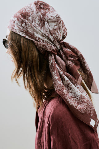 Patterned Cotton Scarf Agatha Dusty Rose