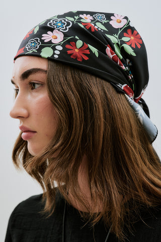 Patterned Satin Scarf Lora