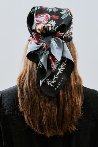 Patterned Satin Scarf Lora