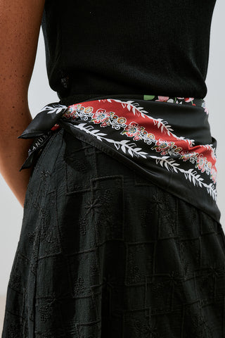 Patterned Satin Scarf Lora