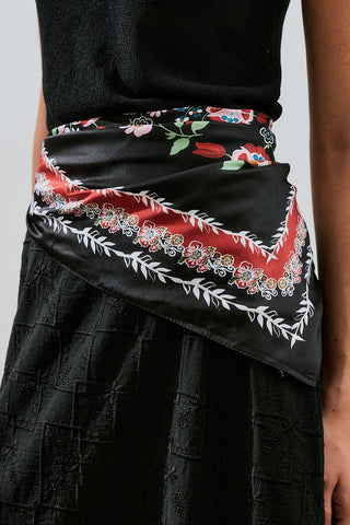 Patterned Satin Scarf Lora