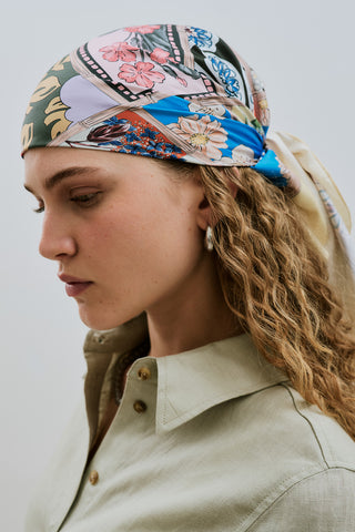 Patterned Satin Scarf Guel