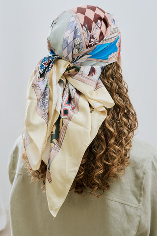 Patterned Satin Scarf Guel