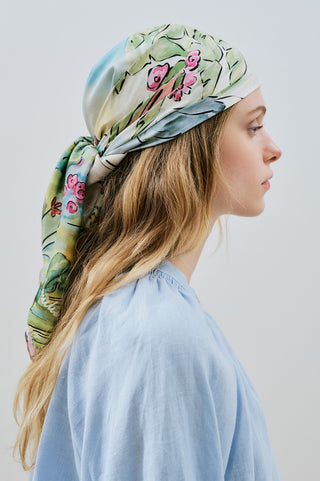 Patterned Satin Scarf Summer Holiday