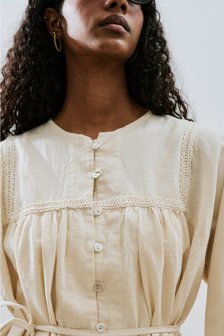 Textured Embroidered Shirt Natural
