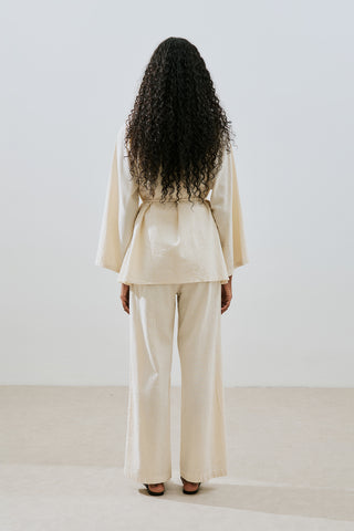 Textured Embroidered Shirt Natural