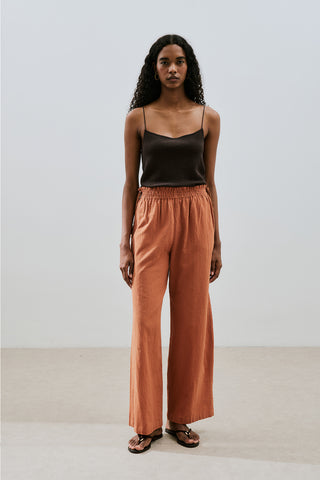 Textured Tie Trousers Cinnamon