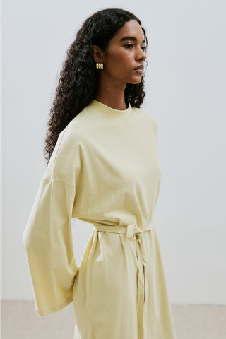 Long Oversized Dress Soft Yellow