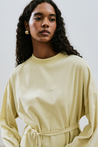 Long Oversized Dress Soft Yellow