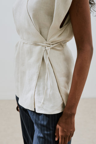 Linen Sleeveless Blouse Stone