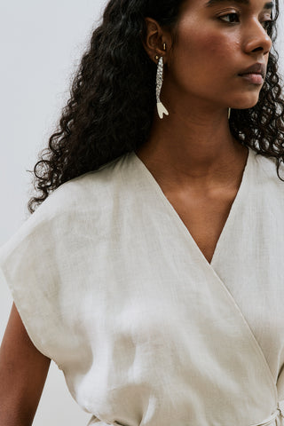 Linen Sleeveless Blouse Stone