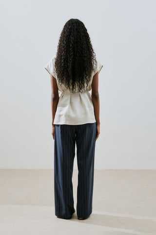 Linen Sleeveless Blouse Stone