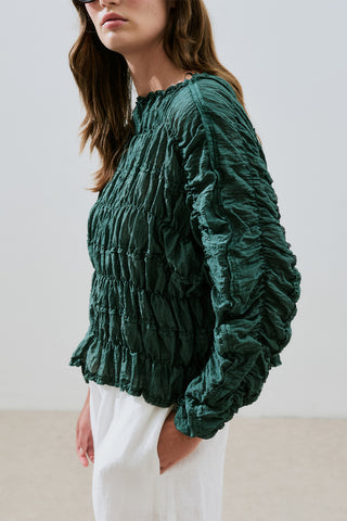 Crinkled-Effect Blouse Green