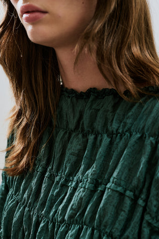Crinkled-Effect Blouse Green