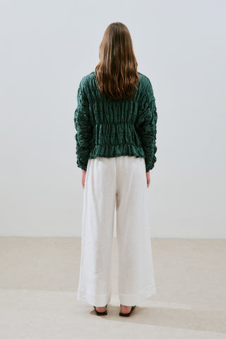 Crinkled-Effect Blouse Green