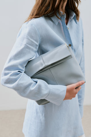 Faux Leather Flap Bag Blue