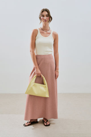 Glossy Leather Handbag Yellow