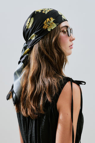 Patterned Satin Scarf Aloha