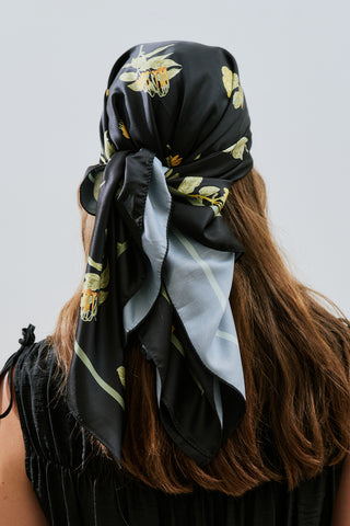 Patterned Satin Scarf Aloha