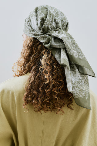 Patterned Cotton Scarf Agatha Beige