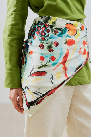 Patterned Satin Scarf Gia