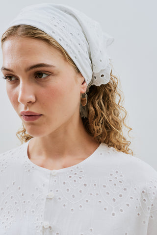 Broderie Scarf Ecru