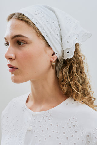 Broderie Scarf Ecru