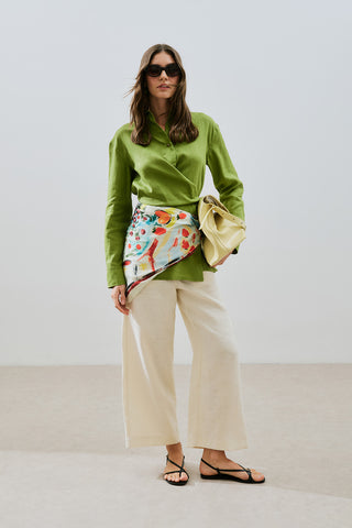 Faux Leather Flap Tote Bag Yellow