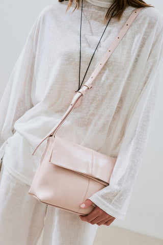 Faux Leather Flap Bag Pink