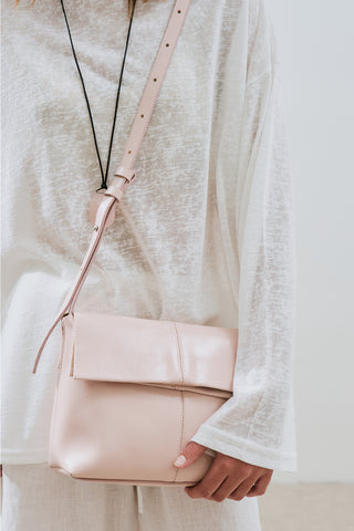 Faux Leather Flap Bag Pink