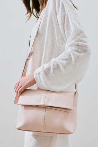 Faux Leather Flap Bag Pink
