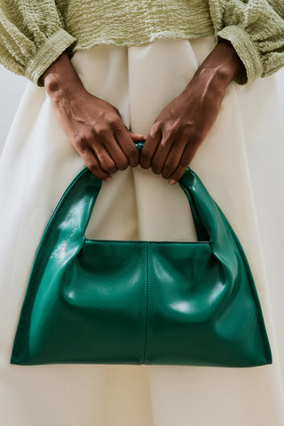 Glossy Leather Handbag Teal
