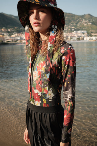 Zip Surf Suit Dark Garden